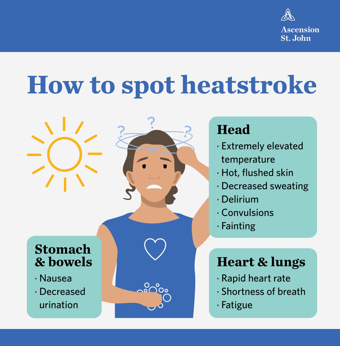 StJohnHealthOK's tweet photo. Excessive heat warning remains in effect. Heat stroke is an emergency. Anyone overcome by heat should call 911.  #LeadingWithQuality https://t.co/8RL84qZxDr