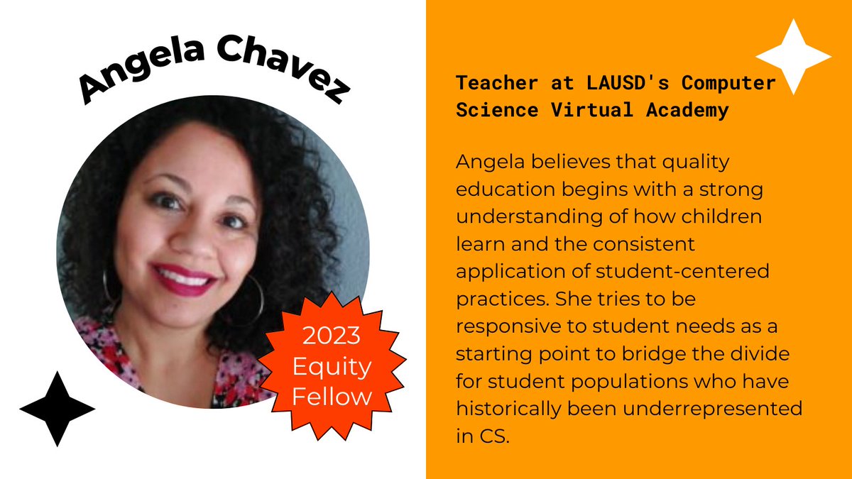 Head over to The Voice to read “Integrating Computer Science into All Subjects with CSTA Equity Fellow Angela Chavez” and learn more about a member of the 2022-23 Equity Cohort! ow.ly/HrEG50Pfqjx #CSTAVoice #CSTAEquity #CSforALL #CSEd