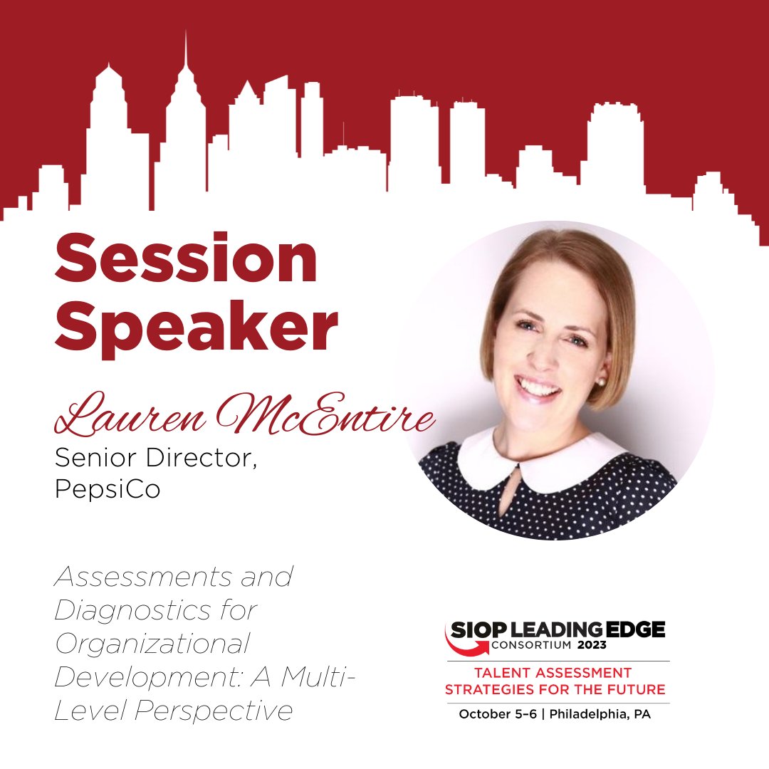SIOPtweets's tweet photo. Join us at the 2023 SIOP Leading Edge Consortium where Lauren McEntire, Senior Director at PepsiCo, will present Assessments and Diagnostics for Organizational Development: A Multi-Level Perspective.
Learn more: https://t.co/BsygefWpxa
#LEC23 #TalentAssessment https://t.co/y5lMgRxYh1
