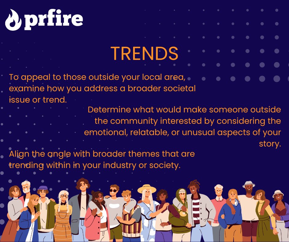 prfire's tweet image. You deserve a spot in the national media, and we&apos;re here to steer you towards it.

1: Identify your unique angle🕵️‍♂️
Discover what sets your business apart, and you&apos;re on the path to #nationalcoverage.

For our full local news to national media guide, visit: bitly.ws/SPq4