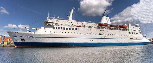 There she is . . . the world's largest floating library. Knowledge everywhere, no room for ignorance