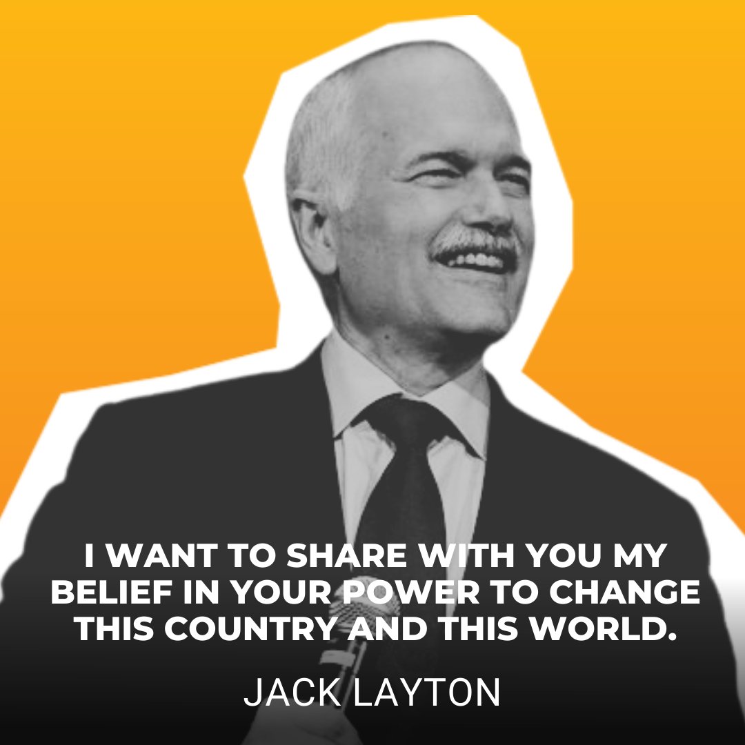 theJagmeetSingh's tweet photo. Jack Layton was an inspiration - he was a symbol of strength for people across the country. 🧡

It's been 12 years since Jack left us. 

During tough times, he led with love, hope, and optimism. 

A legacy, New Democrats continue to follow as we fight for Canadians. https://t.co/D2ODsibFG1