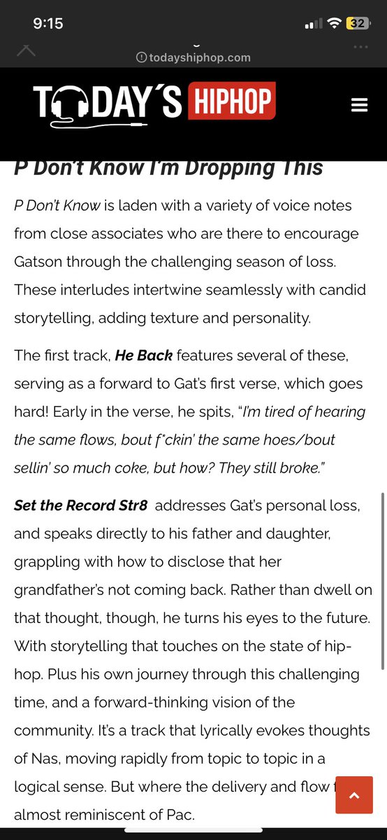IAmGatson's tweet photo. A dope write up by @todayshiphop1 about my new EP “P Don’t Know I’m Dropping This” They listened to every detail and I truly appreciate them 🤞🏾 https://t.co/dcGpHiYoBe