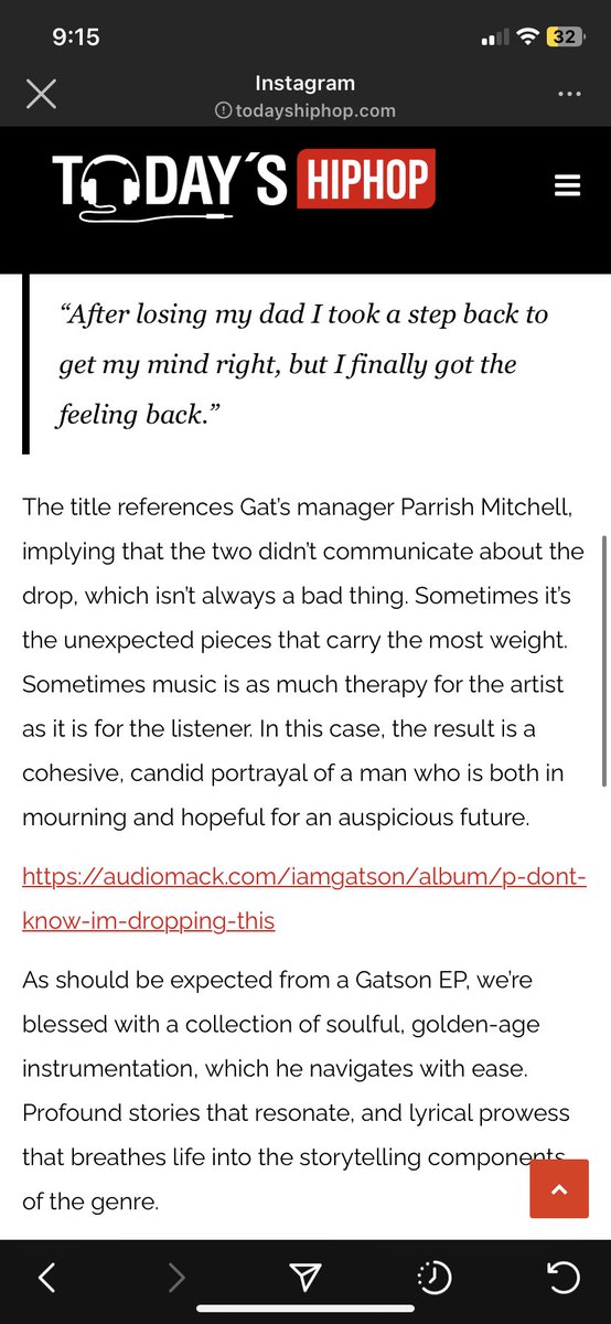 IAmGatson's tweet photo. A dope write up by @todayshiphop1 about my new EP “P Don’t Know I’m Dropping This” They listened to every detail and I truly appreciate them 🤞🏾 https://t.co/dcGpHiYoBe