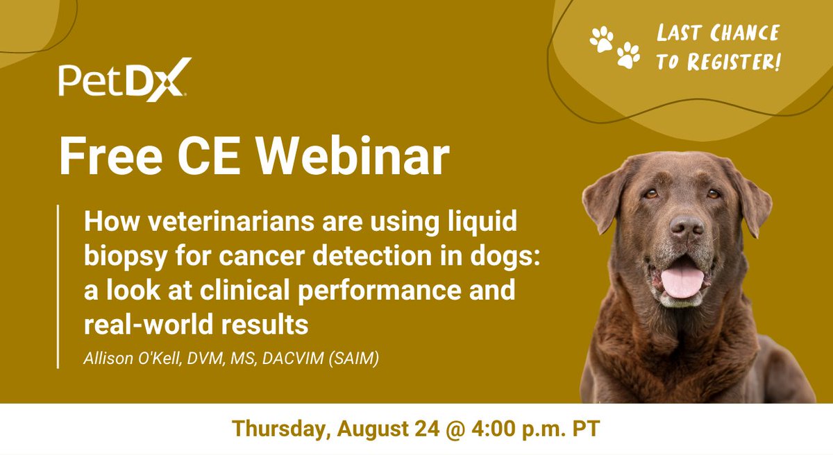 Last day to register for our upcoming webinar!

Register now at petdx.events/23-08-24/free-…