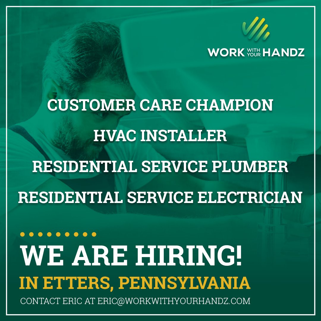 workwithyourha1's tweet photo. 🌟 Join Our Team in Etters, PA! 🌟

🔧 HVAC Installer
🚽 Residential Service Plumber
💡 Residential Service Electrician
👥 Customer Care Champion

Apply today and be part of something special! #HiringNow #EttersPA #CareerOpportunity https://t.co/eS43wz2YiB