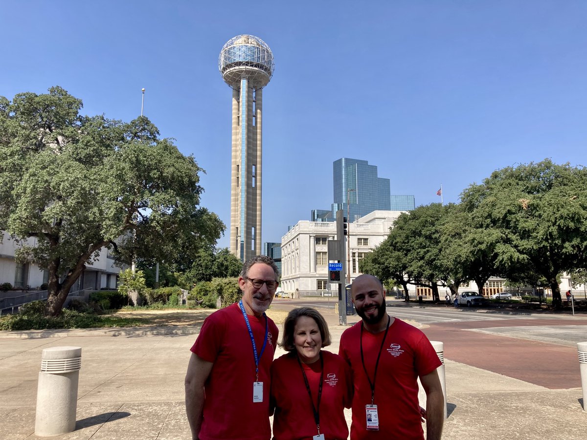 We're wearing our red <a href="/APNewsGuild/">AP News Guild</a> shirts again and we're still fighting for a #fairAPcontract. With <a href="/JamieStengle/">Jamie Stengle</a> and <a href="/JZBleiberg/">Jake Bleiberg</a> at the <a href="/AP/">The Associated Press</a> bureau in downtown Dallas.