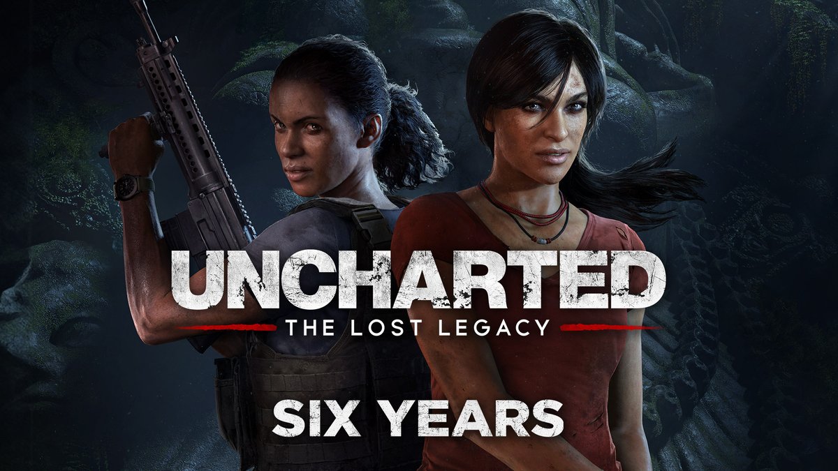 Naughty_Dog's tweet photo. UNCHARTED: The Lost Legacy was released six years ago today! 🎂

What's your favorite moment from Chloe and Nadine's #UNCHARTED adventure? https://t.co/INWZGAVbps