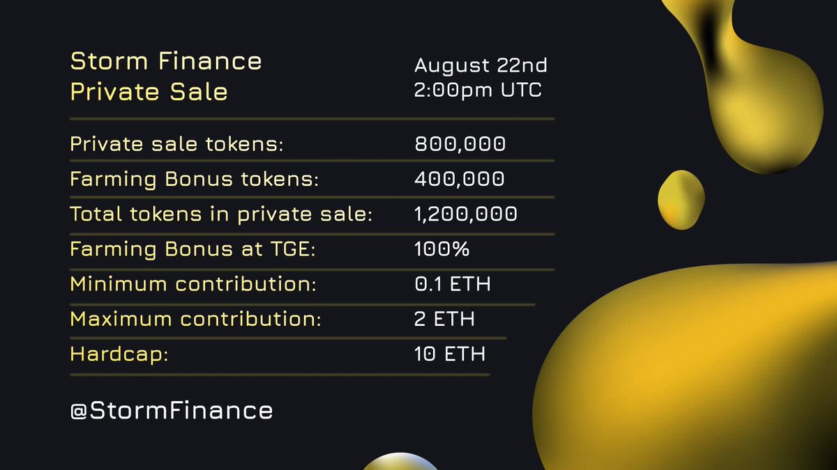 The hype for our private round is insane! Our Zealy is running up fast, make sure to claim those OG roles! 🚀

OG = Whitelist for the Private round

Zealy: zealy.io/c/stormfinance…

Discord.gg/stormfinance

#buildonbase #baselaunch #launchpad #basemainnet #baseecosystem