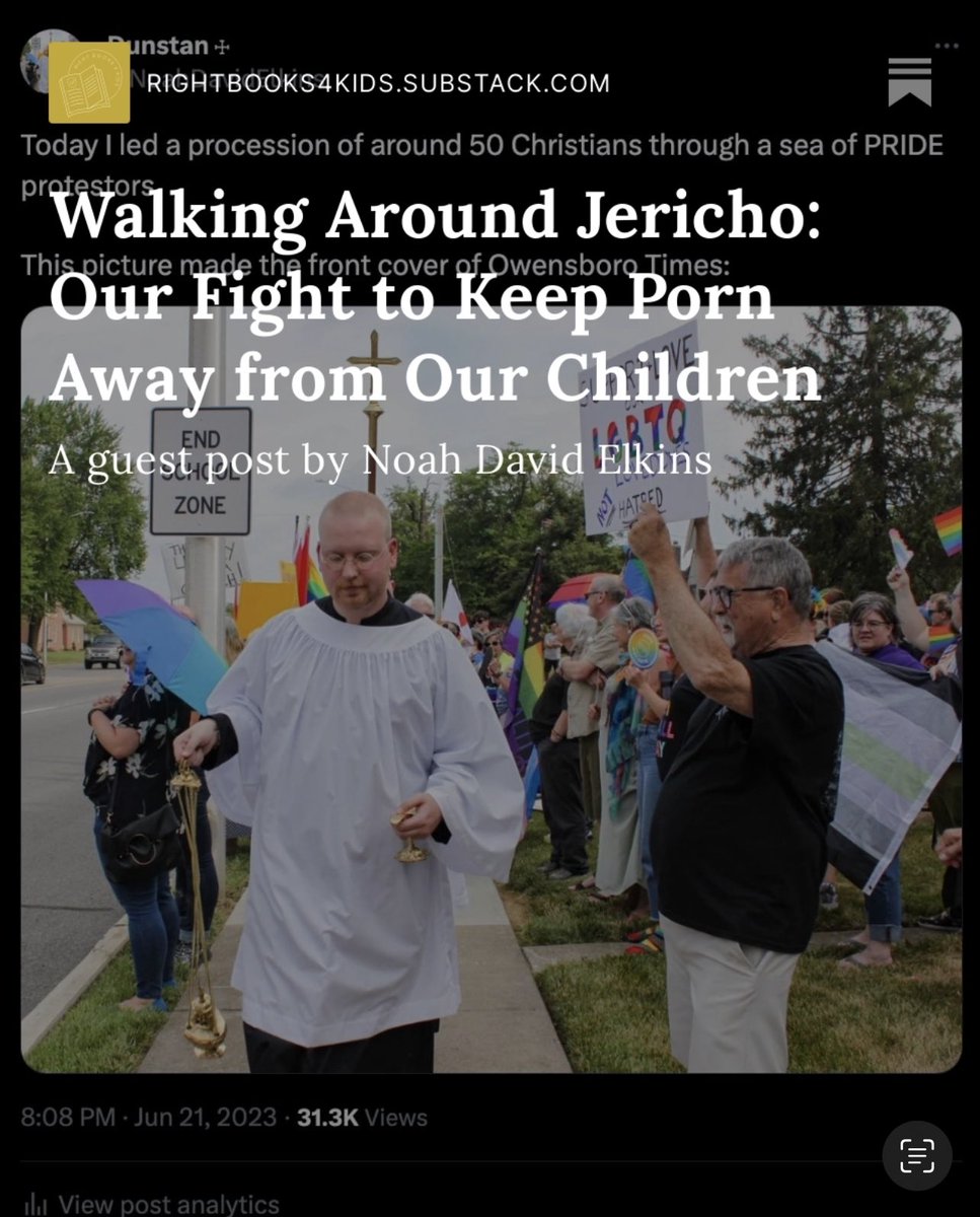 Today on the <a href="/RightBooks4Kids/">RightBooks4Kids</a> substack we  are so grateful to have @NoahDavidElkins guest post. His bravery and steadfastness in confronting his local library and fellow community members is something we can all learn from. Please have a read and share: rightbooks4kids.substack.com/p/walking-arou…