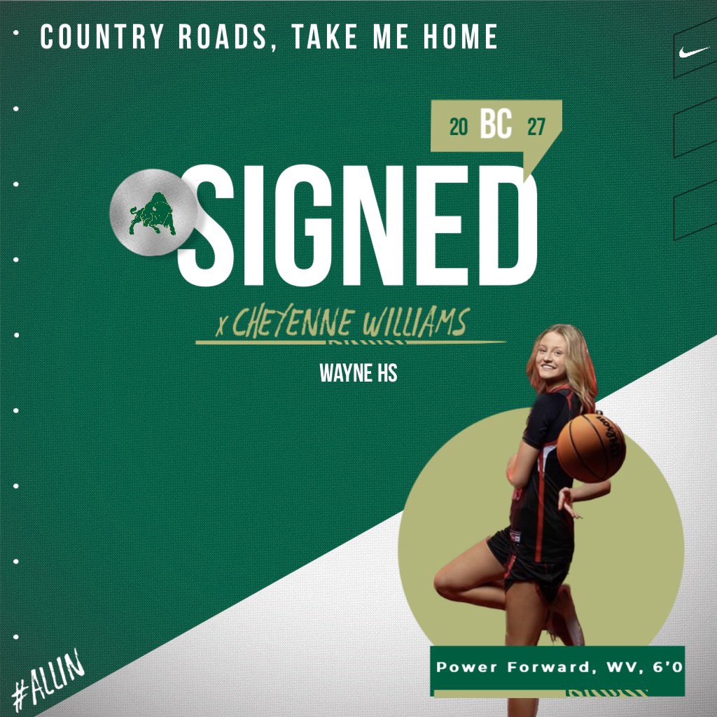 bethanywv_wbb's tweet photo. Because there’s no place like home, right?? 💚

Staying in West Virginia, the next member of our 2027 class, 6’0 Power Forward Cheyenne Williams💪🏽

Welcome to the Family, Cheyenne!! 

📱: @cheymwilliams 
🏫: Wayne HS 
📍: Huntington, WV 

#RollBison #CountryRoads #AllIn https://t.co/uhYG0VoNCm