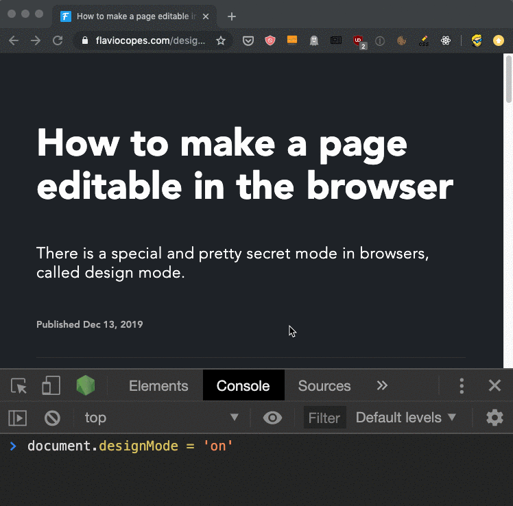 There is a special and pretty secret mode in browsers, called design mode