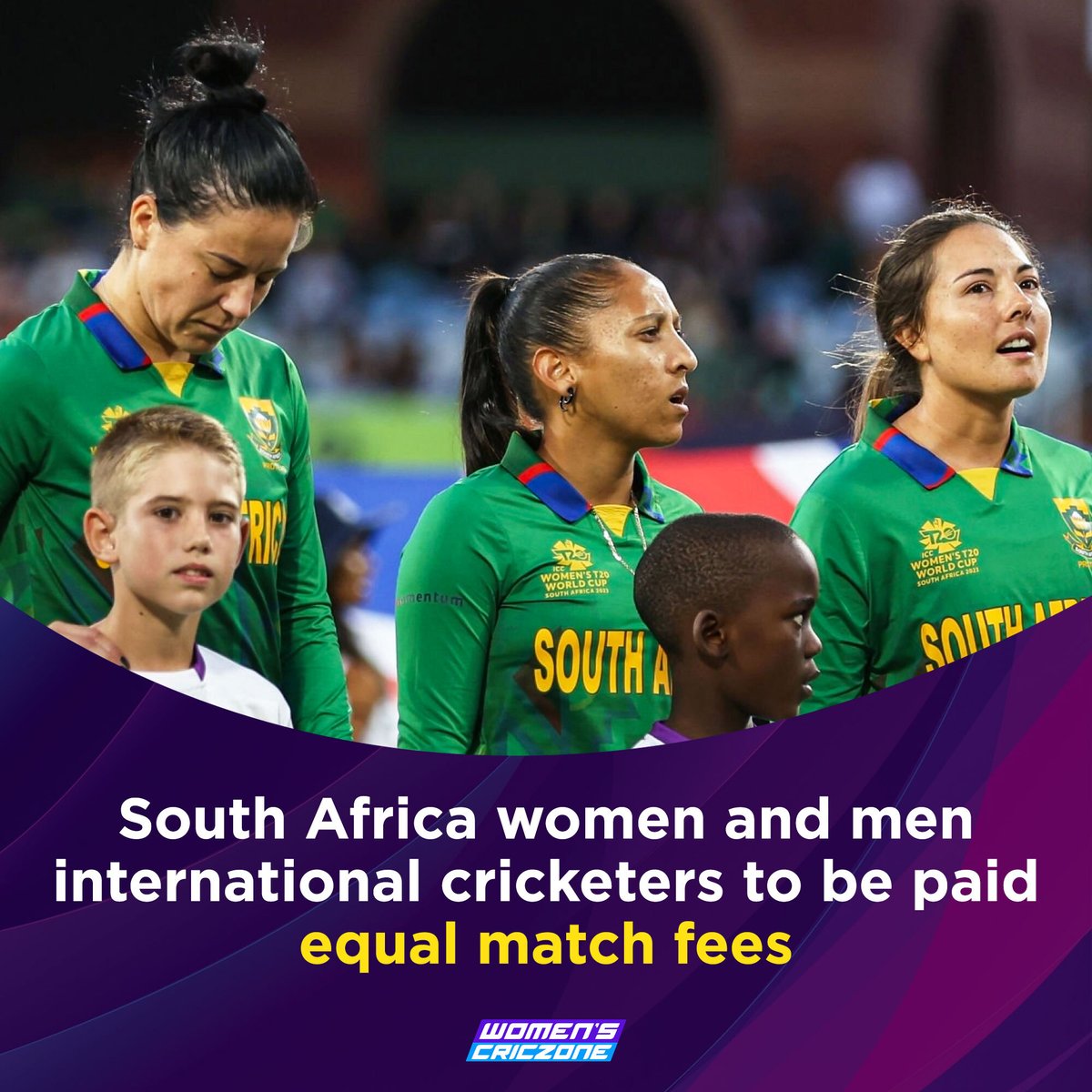 🚨 Cricket South Africa (CSA) announce equal match fees for women's and men's international players.  

CSA also announced the Professional Domestic Women's League comprising six teams and two tournaments; the CSA Women’s One Day Cup and CSA Women’s T20 Challenge.  🇿🇦

(via