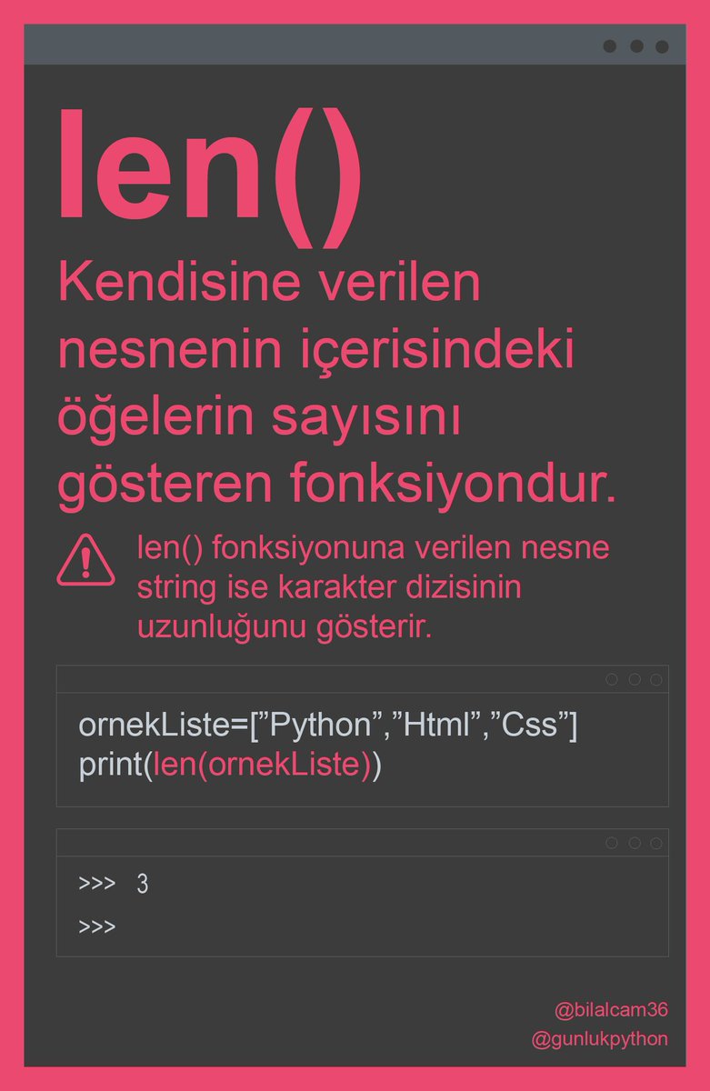 gunlukpython's tweet image. #python #pythonprogramming #programming #kodlama #yazilim