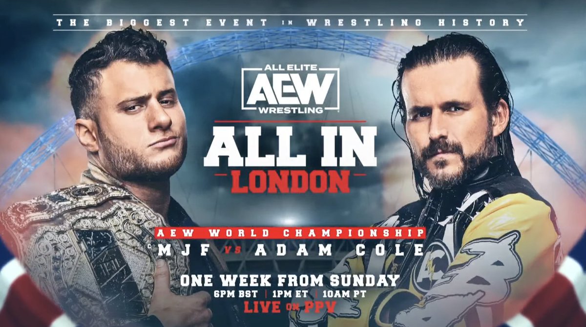 We're gonna do one more giveaway for AEW All In, allowing you to watch the PPV for FREE!

How to enter for a chance. 

- Follow <a href="/Fightful/">Fightful Wrestling</a> 
- RT this post.
- For an extra entry, comment what you're most looking forward to on All In.