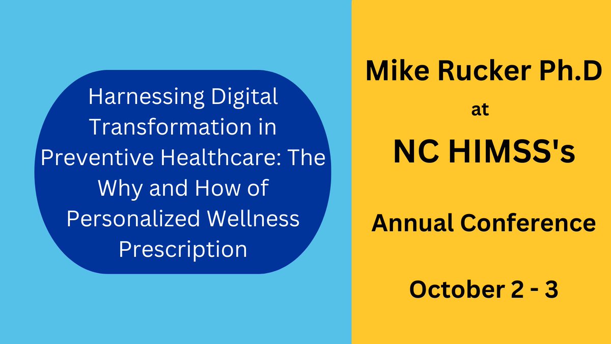 Hear Mike Rucker speak on how to harness a personalized wellness program at this year’s conference. nchimss.org/conference/reg…
@HIMSS #thefunhabit #healthandwellness #preventativehealthcare