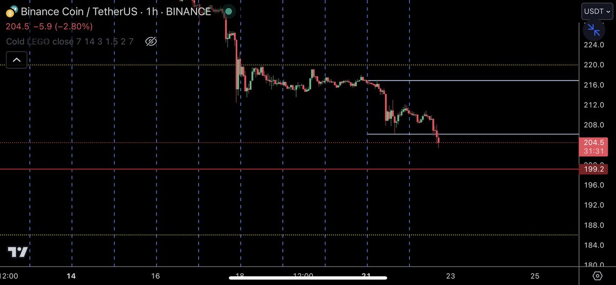 $BNB - it’s not looking good Brav