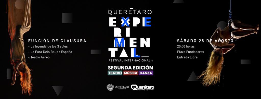 ¡Gracias por ser parte del #QuerétaroExperimental!

La cita es este sábado 26 de agosto a las 20:00 horas, se presentarán en la Plaza Fundadores y la entrada es de carácter libre.

¡Ahí nos vemos!