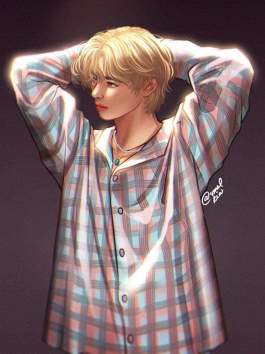 solo 1girl blonde hair jewelry short hair necklace shirt  illustration images