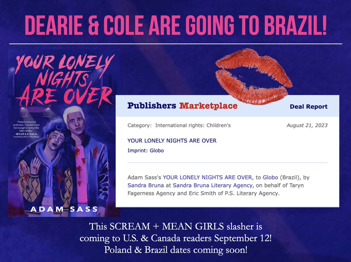 Those beautiful, bitchy besties, Dearie & Cole, are headed to Brazil! I'm thrilled to be returning to my 99 BOYFRIENDS's publisher @GloboLivros and translator @vitormrtns for YOUR LONELY NIGHTS ARE OVER!