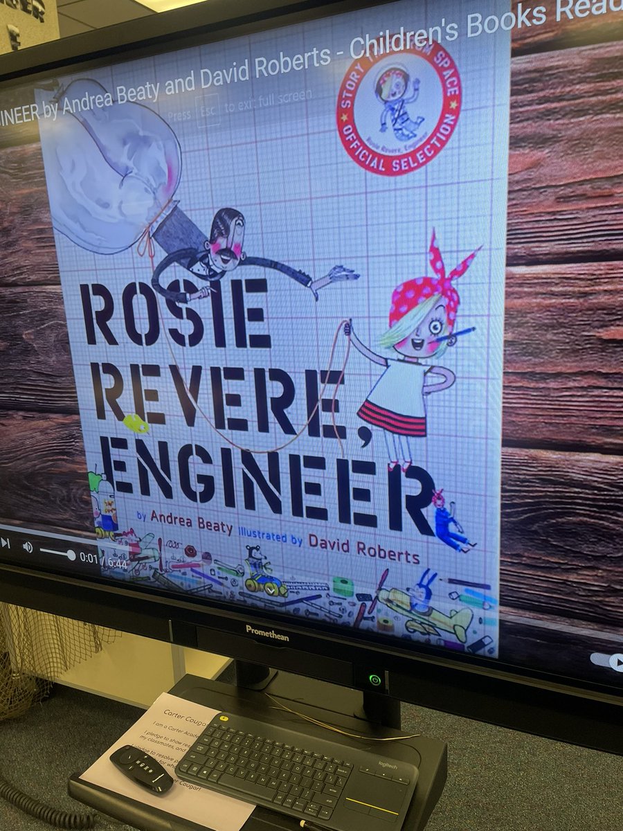 Carterlibrary15's tweet photo. Growth mindset describes a way of viewing challenges and setbacks.  Read aloud in the library, “ Rosie Revere, Engineer!”   Challenging the students to design, build, and test their creation.  @Carter_AISD  #hearourgrowl https://t.co/PPoc3ed0wP