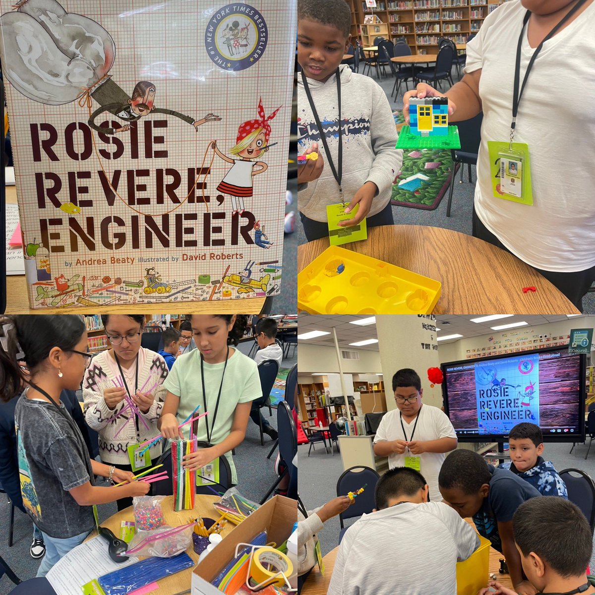 Carterlibrary15's tweet photo. Growth mindset describes a way of viewing challenges and setbacks.  Read aloud in the library, “ Rosie Revere, Engineer!”   Challenging the students to design, build, and test their creation.  @Carter_AISD  #hearourgrowl https://t.co/PPoc3ed0wP