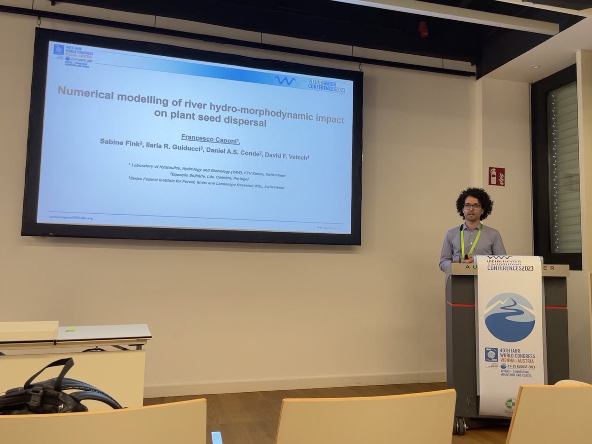 VAW_hydraulics's tweet image. Great presentation by PostDoc @caponi_f on #NumericalModelling of river #Hydrodynamic-#Morphodynamic Impact on Plant #SeedDispersal!
#iahrWorldCongress
