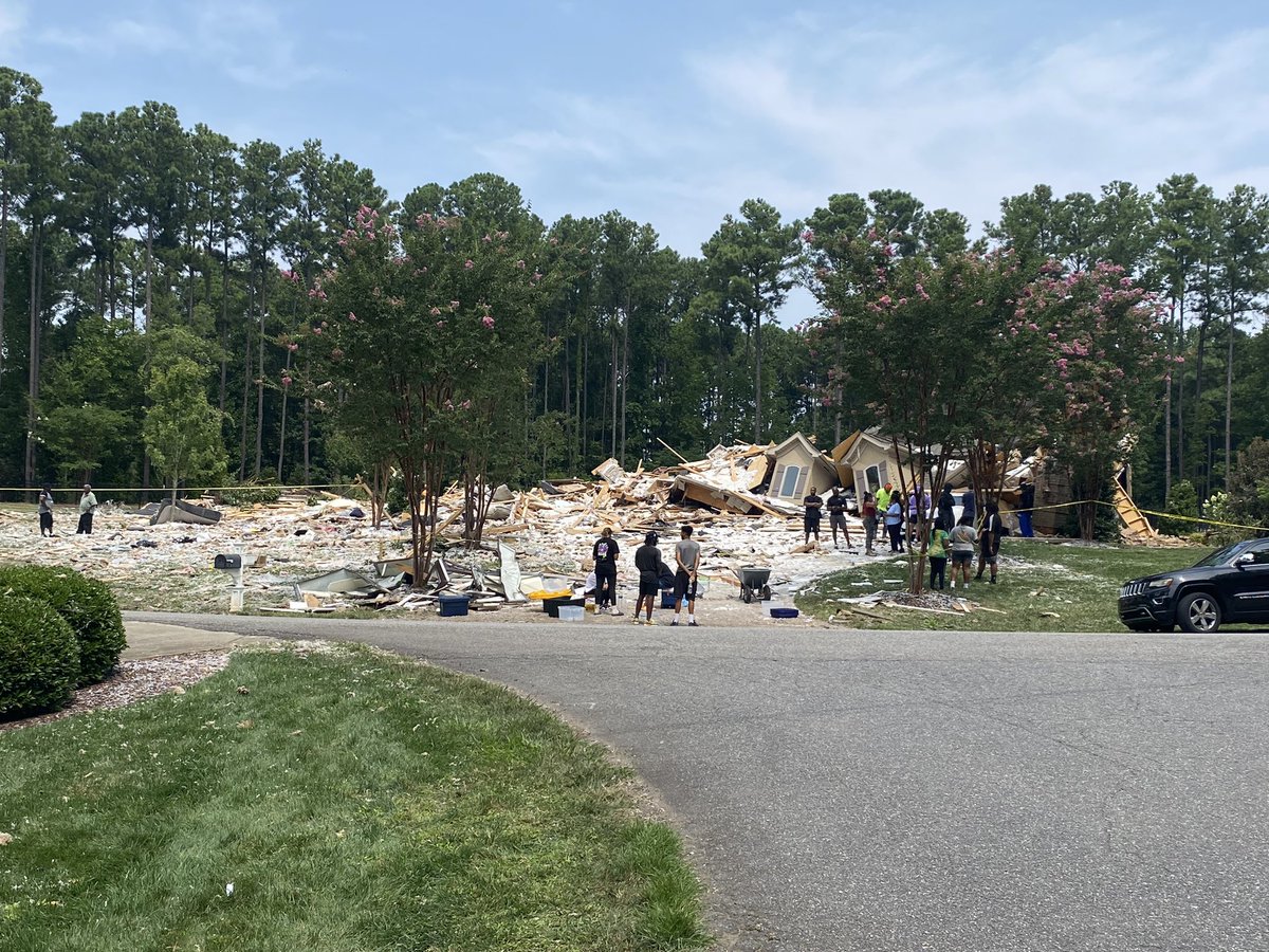The devastation is stunning here in Mooresville where a home exploded early Tuesday morning. 

One person was killed &amp; another injured.

The owner of the home, Tennessee Titans Player Caleb Farley purchased the home last year.

Dominion Energy is here on the scene investigating.