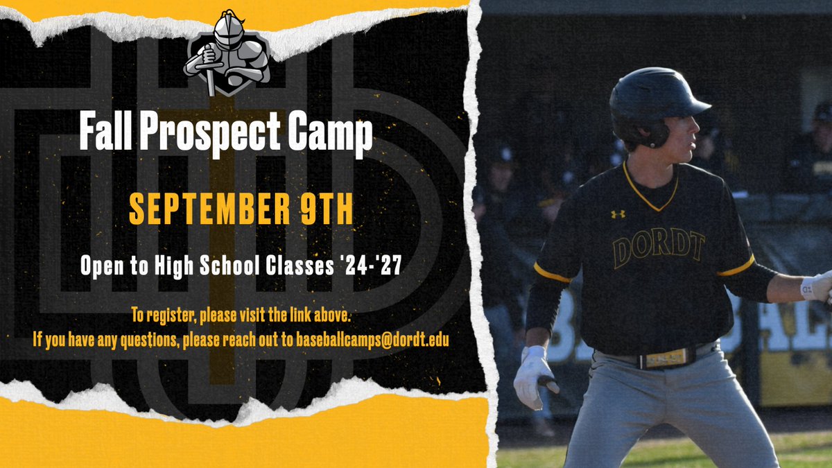 Our Fall High School Prospect Camp is only 18 Days Away! It is a great opportunity to improve your game and be seen by the coaching staff! We currently only have 9 SPOTS LEFT! Use the link below to sign up.
godordt.com/sports/2022/8/…