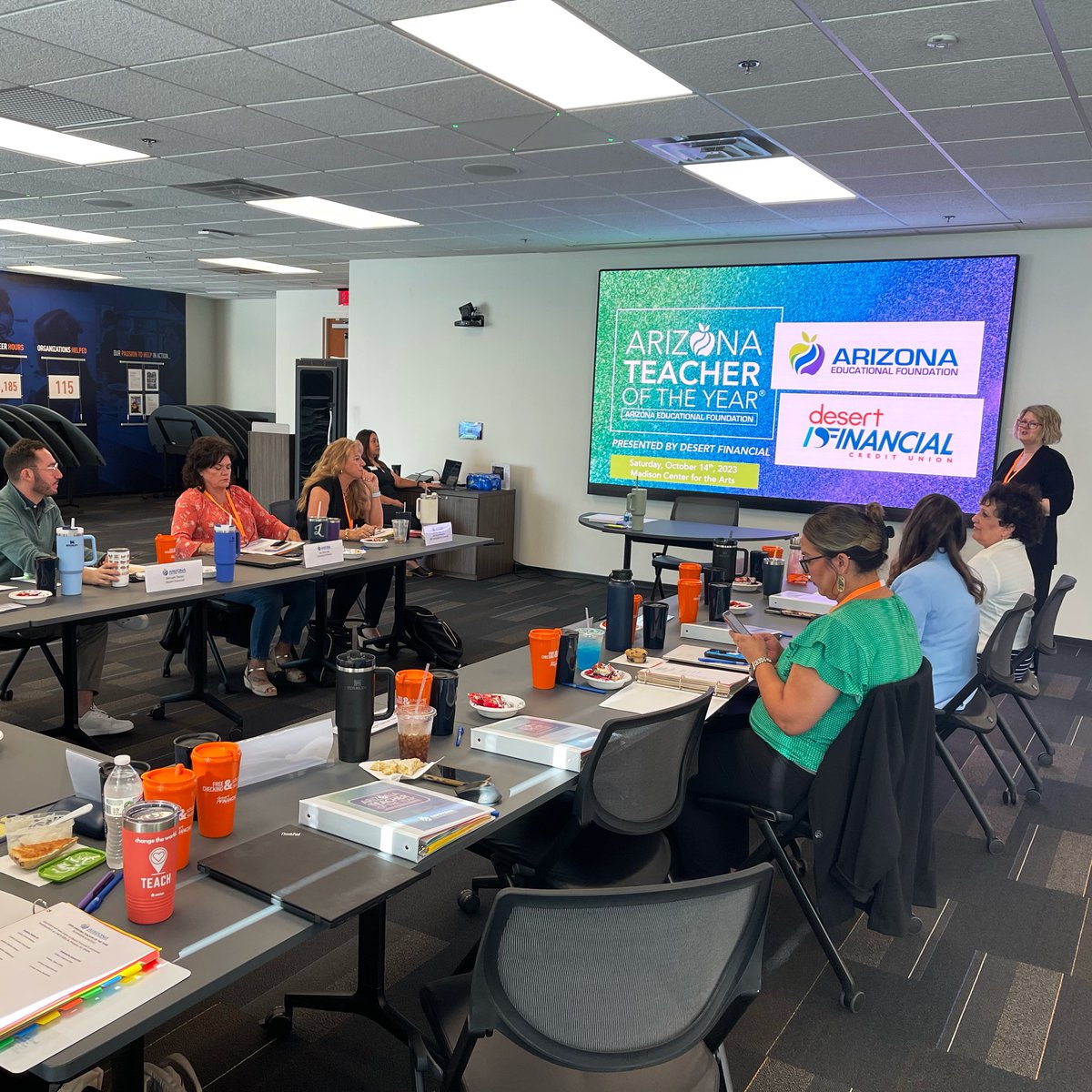 azedfoundation's tweet photo. Here's a sneak peek at the behind-the-scenes Arizona Teacher of the Year® process! Today the @azedfoundation is at @DesertFinancial in Tempe, along with the Top 2024 Arizona Teacher of the Year® candidates, as the teachers continue their in-depth interviews.
#AZTOY2024 #AZTOY https://t.co/WfCHpvZkE3