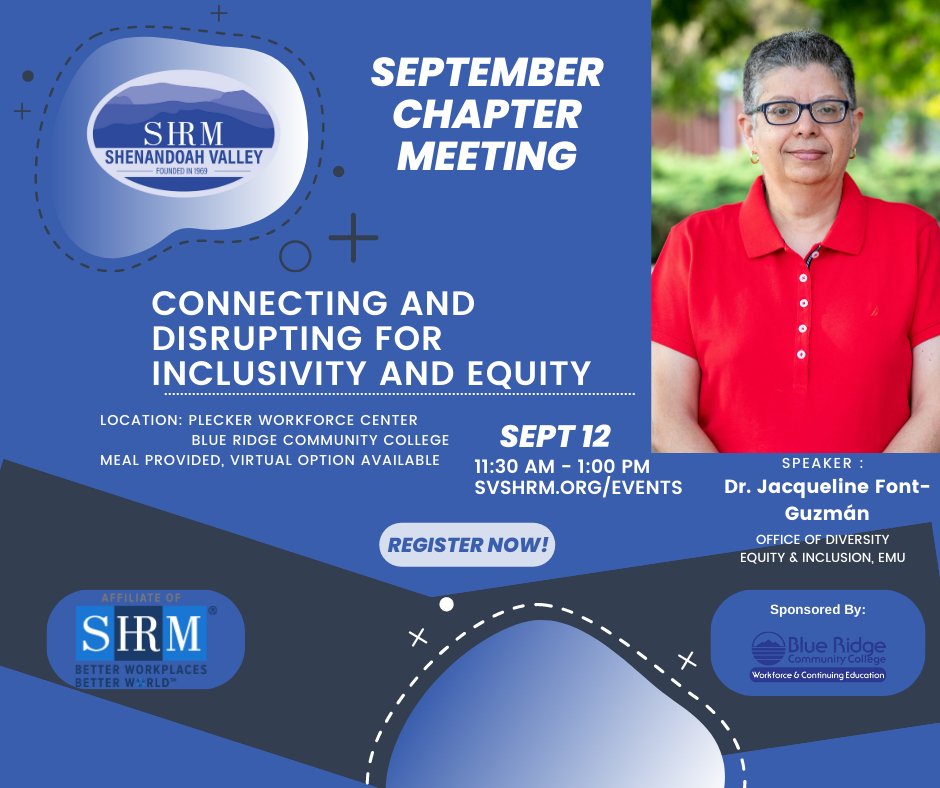 svshrm's tweet photo. Have you registered for the September Chapter Meeting? 

https://t.co/luOZNE8MdY https://t.co/BeBpk55XJY