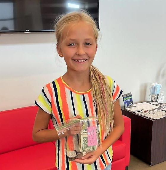 dewey_school's tweet photo. We'd like to give a huge shout-out to 4th grader, Gemma Albrecht, daughter of Brandon &amp; Meghanne Albrecht. Over the summer, Gemma decided to raise money for CES by selling lemonade. She raised $81.70 and brought the money to Dr. Dan Wiebers this (Tuesday) morning. Thank you!!! https://t.co/OipXZ7Gee7