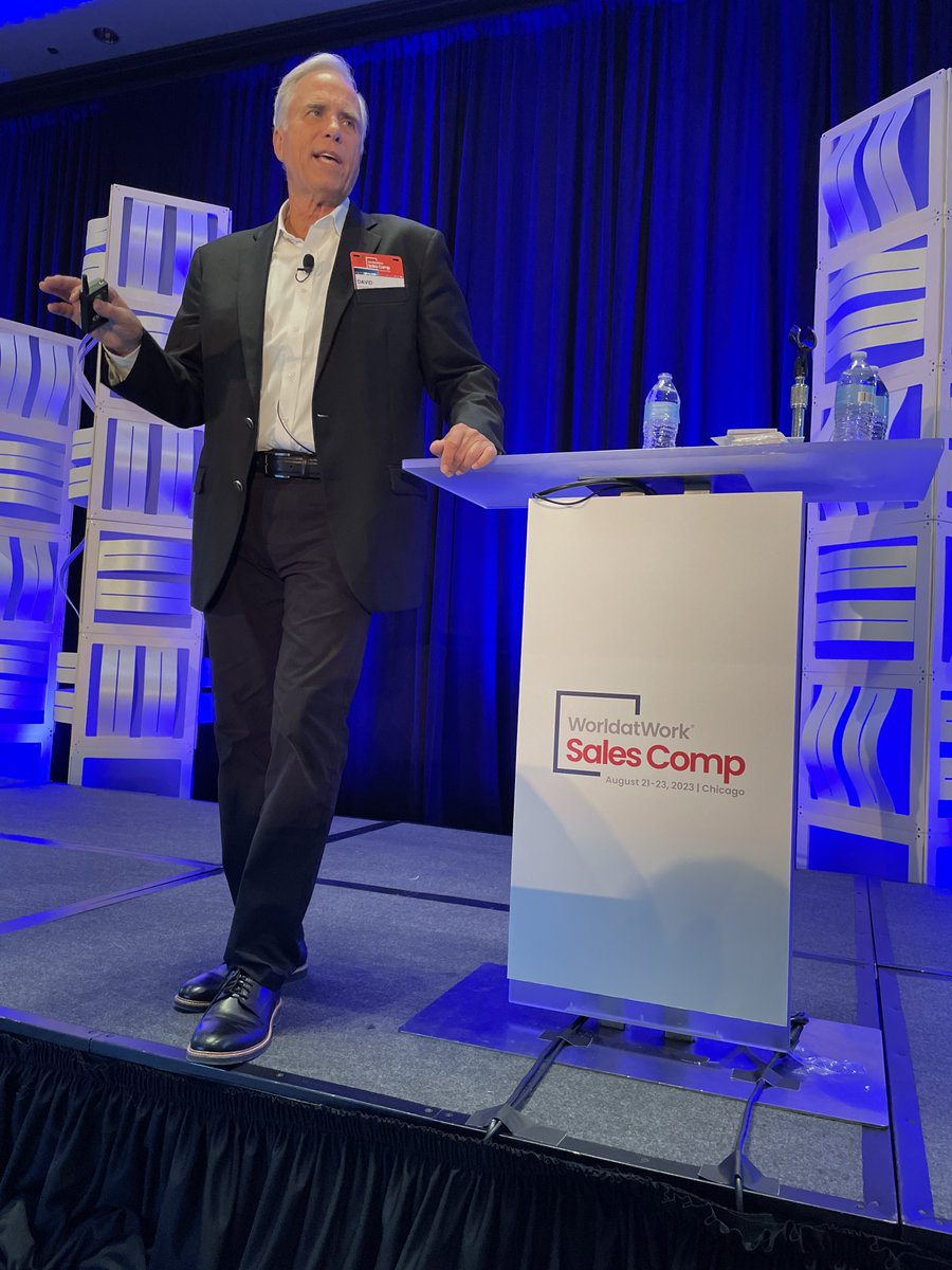 WorldatWork's tweet image. If anyone can challenge the norm in #SalesCompensation, it is the legendary David Cichelli, Revenue Growth Advisor, The Alexander Group. His session at @WorldatWork #SalesComp23 offered insights on when comp drives behaviors, its limits, and how it fits into your sales strategy!