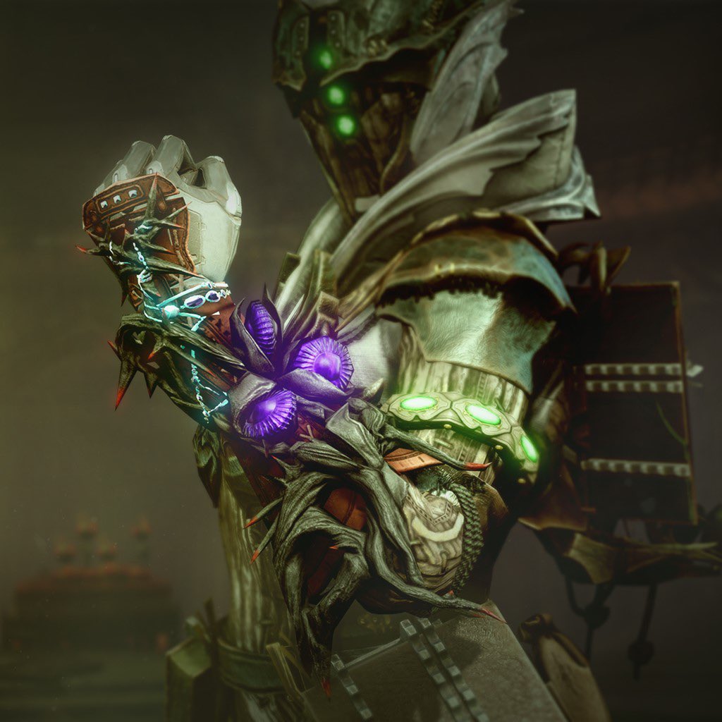 destinytrack's tweet image. Season of the Witch Exotics ~ Descriptions

Mothkeeper’s Wraps
A Hunter’s grenade becomes a cage of loyal moths that release on impact and protect allies or debilitate foes.

Pyrogale Gauntlets
Titan armor that empowers both Burning Maul and Consecration to unleash cyclones of…