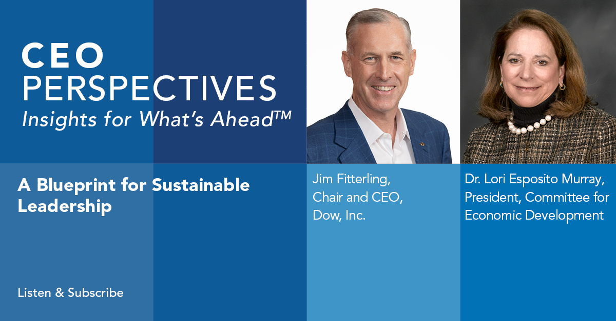 Achieving #NetZero. #GenerativeAI. #Inclusion. These are just some of the topics covered in our new conversation with @JimFitterling, Chair & CEO of @DowNewsroom. Fitterling is a 2023 recipient of our Distinguished Leadership Awards. Listen here: ow.ly/PXGQ50PC27X
