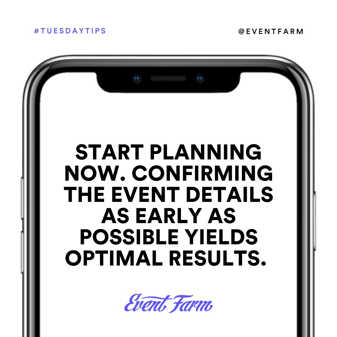 Ready, Set, Plan! 🗓️✨
🌟 Start your event planning now.

#EventFarm #eventprofs #eventmanagement #eventmarketing #tuesdaytips