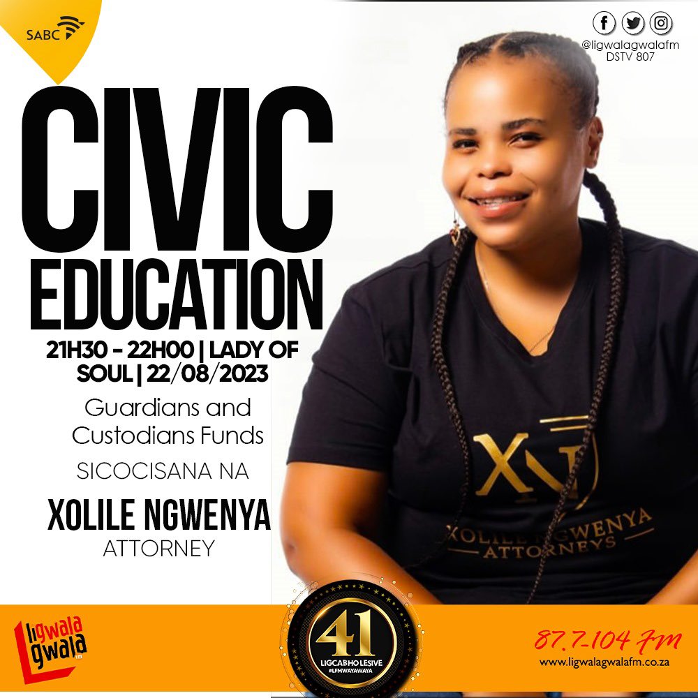 #CivicEducation | 21H30-22H00  | 🎙️: @LadyOfSoul | #LigwalagwalaFM #LFMWayawaya