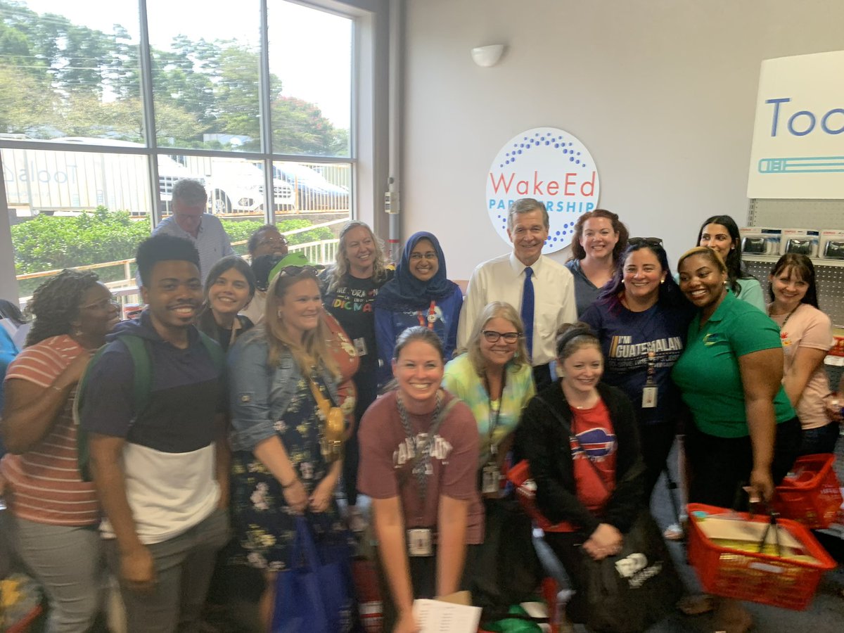 Some <a href="/DillardMagnetES/">Dillard Drive Magnet Elementary</a> staff shopping with Govenor <a href="/RoyCooperNC/">Roy Cooper</a> and <a href="/wakeedpa/">WakeEd PARTNERSHIP</a> Tools for Schools! We are grateful for the support!