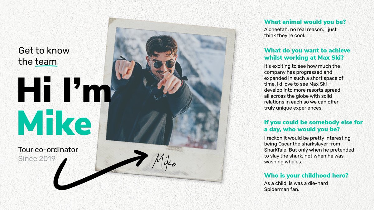 Let's dive into the personalities that power our awesome team. From skiing geniuses to problem-solving wizards, meet the incredible individuals who make it all happen!🌟 

Meet Mike 👋 
Role: Tour Coordinator 🧠 
Tenure: 3 years 9 months ⏰