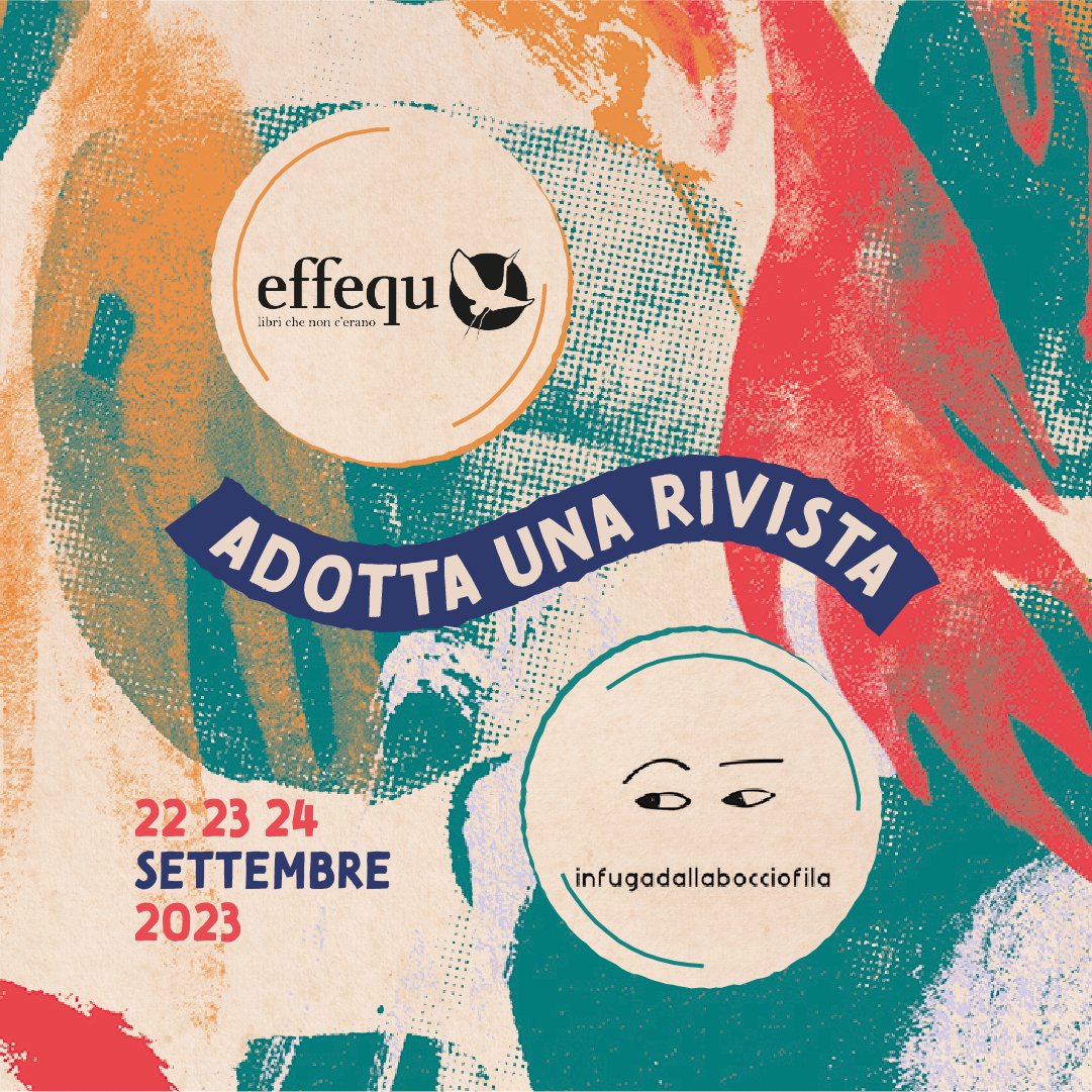 #23agosto| 👀 Sapevate che a #FirenzeRivista esiste la modalità “Adotta una rivista”? Case editrici e riviste che collaborano o hanno affinità editoriali possono presentarsi insieme al festival! 

👉 Tra le adozioni ci sono <a href="/effequ/">Giacomo Porcari</a> e In fuga dalla bocciofila!