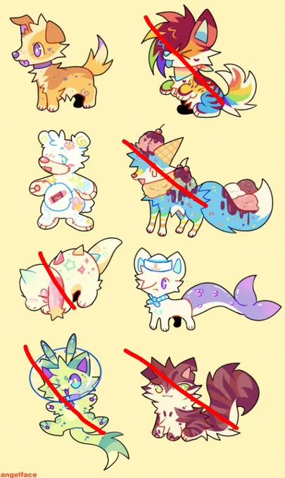 in case you guys wanted an update on which lil guy is left. you can get them here!  pls buy the fish guy before i end up keeping him