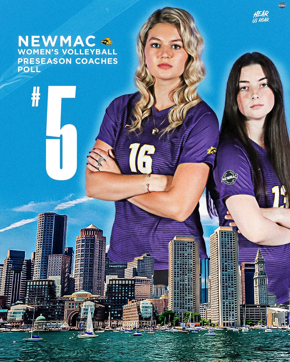 EmersonLions's tweet photo. .@EmersonVBALL takes the No. 5⃣ spot in the newest edition of the NEWMAC Women's Volleyball Preseason Coaches Poll 🏐

The Lions open 2023 next Saturday at 🏠 with tri-match action vs. Simmons &amp; Manhattanville. 

🗒️ https://t.co/IUnBZpba8H https://t.co/EP2iQ2iyxK