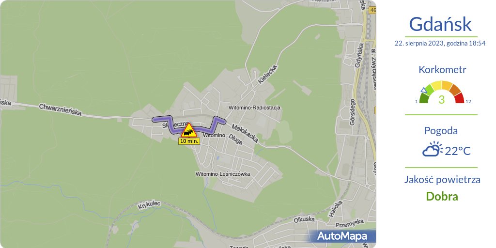 AutoMapa's tweet image. #GDAŃSK
Aktualna #MAPA korków przekraczających 10 minut

⚠️ #Korkometr: 3/12
🕖 Godzina: 19:00

#Traffic #AutoMapaAlert #Korek #Utrudnienia #KorkometrGDAŃSK