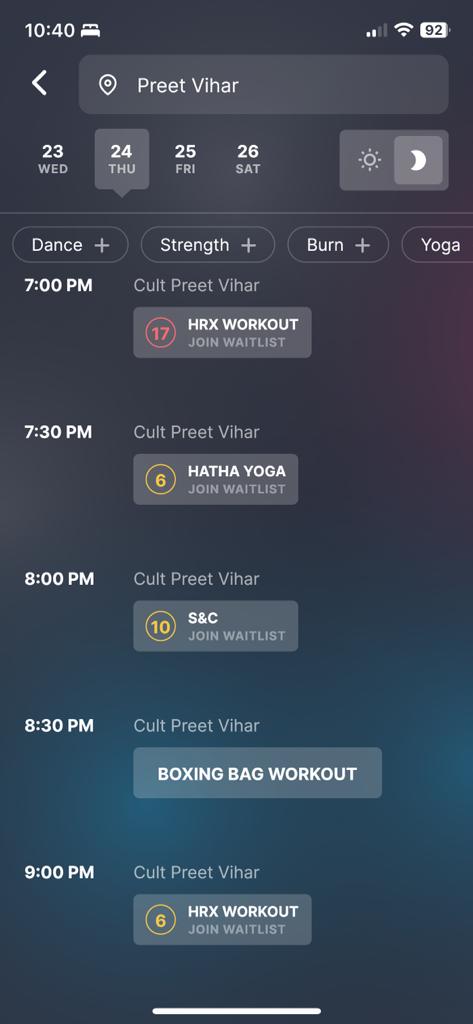 ChitraBelwal's tweet photo. No, really, tell me, how do I book the class @cultfitOfficial ?
The #UserExperience goes like this: Slots open at 10 pm, the app hangs, and by 10:02 you find most of the classes already booked. As the night passes, situation gets worse.

#WeAreCult #BeBetterEveryday #SaveCult https://t.co/uBzB3WGsQP