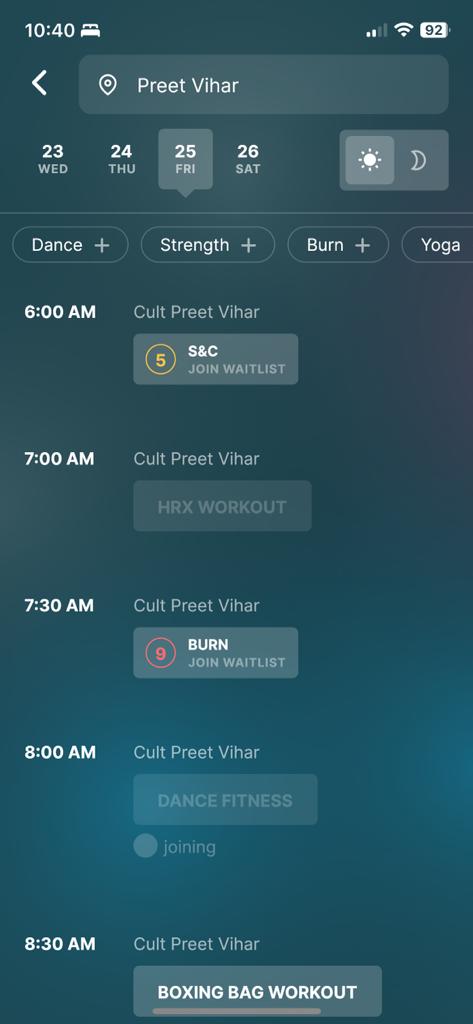 ChitraBelwal's tweet photo. No, really, tell me, how do I book the class @cultfitOfficial ?
The #UserExperience goes like this: Slots open at 10 pm, the app hangs, and by 10:02 you find most of the classes already booked. As the night passes, situation gets worse.

#WeAreCult #BeBetterEveryday #SaveCult https://t.co/uBzB3WGsQP