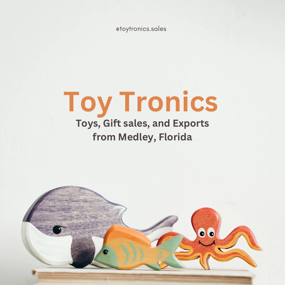 ToyTronicsSales's tweet photo. Call us or visit our website for more information! 

#toytronics #toys #toy #gift #business #import #export #exporttoys #importtoys #toysale #giftsale #medley #florida #wholesale #wholesaledistributors https://t.co/XMQeGqxGqG