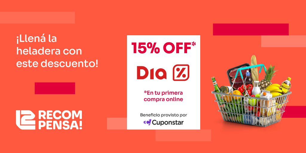 L2_LaSegunda's tweet photo. 🥬🥩 Un 𝗱𝗲𝘀𝗰𝘂𝗲𝗻𝘁𝗼 en el 𝘀𝘂́𝗽𝗲𝗿, para que optimices tus compras al máximo ❗️
🛒 15 % off en #SupermercadosDía
Beneficio exclusivo de #L2Recompensa 🤩
✅ Conseguilo en https://t.co/hk2VDRaPE1
#LaSegundaSeguros #Seguros #Descuentos #Beneficios https://t.co/1wc5mW3Xoq
