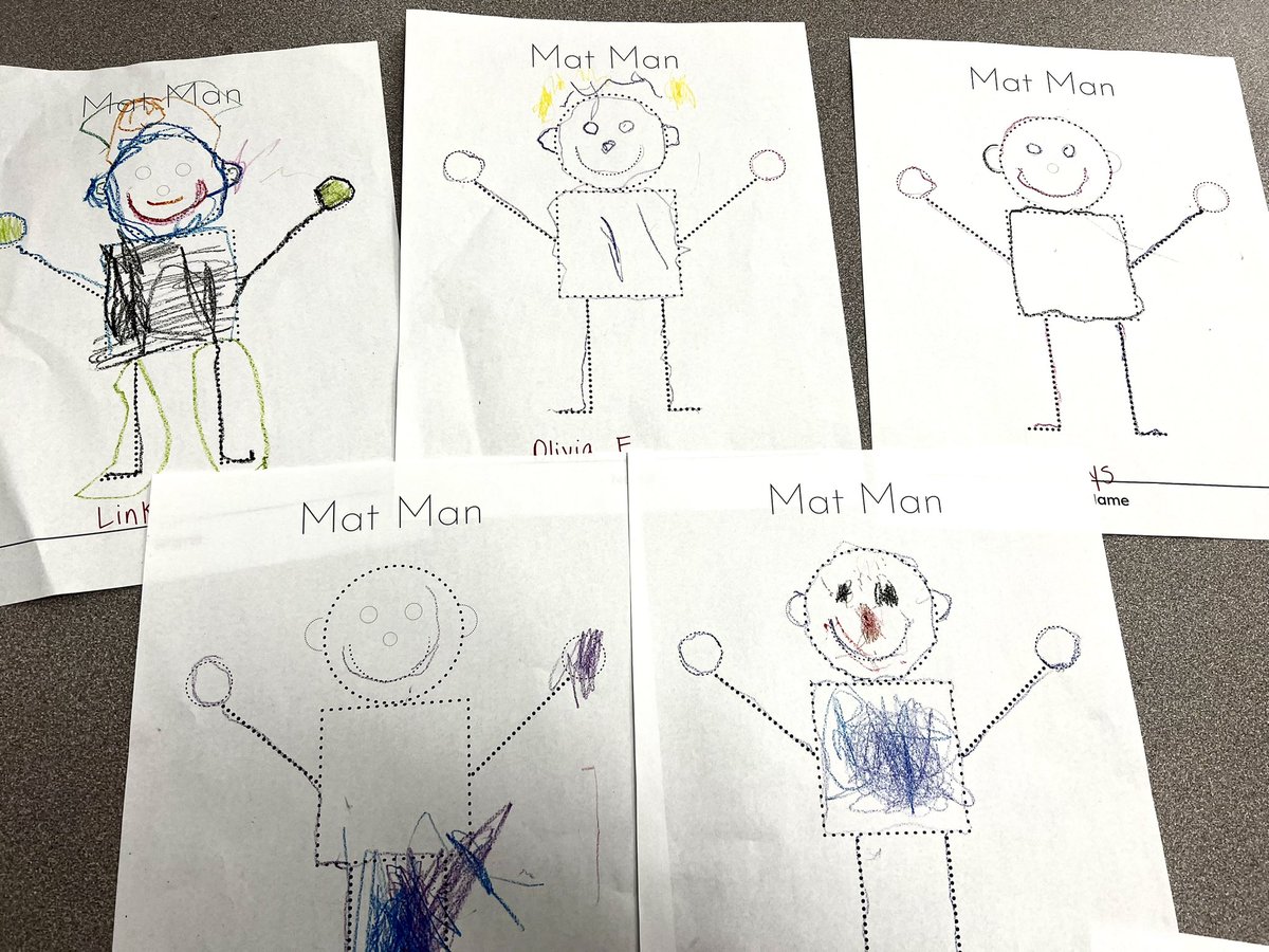 Tucker_Taught's tweet photo. Mat Man is awesome! Ms. Coutee is working with handwriting without tears making Mat Man with the kids and the students traced Mat Man in art station today! #matman @coutee_iman @ZavalaMagnet @ECISD_EarlyEd https://t.co/V9zbYtFgIZ