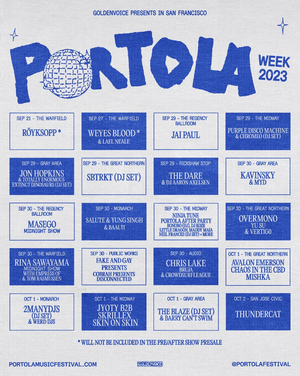Portola Music Festival lineup