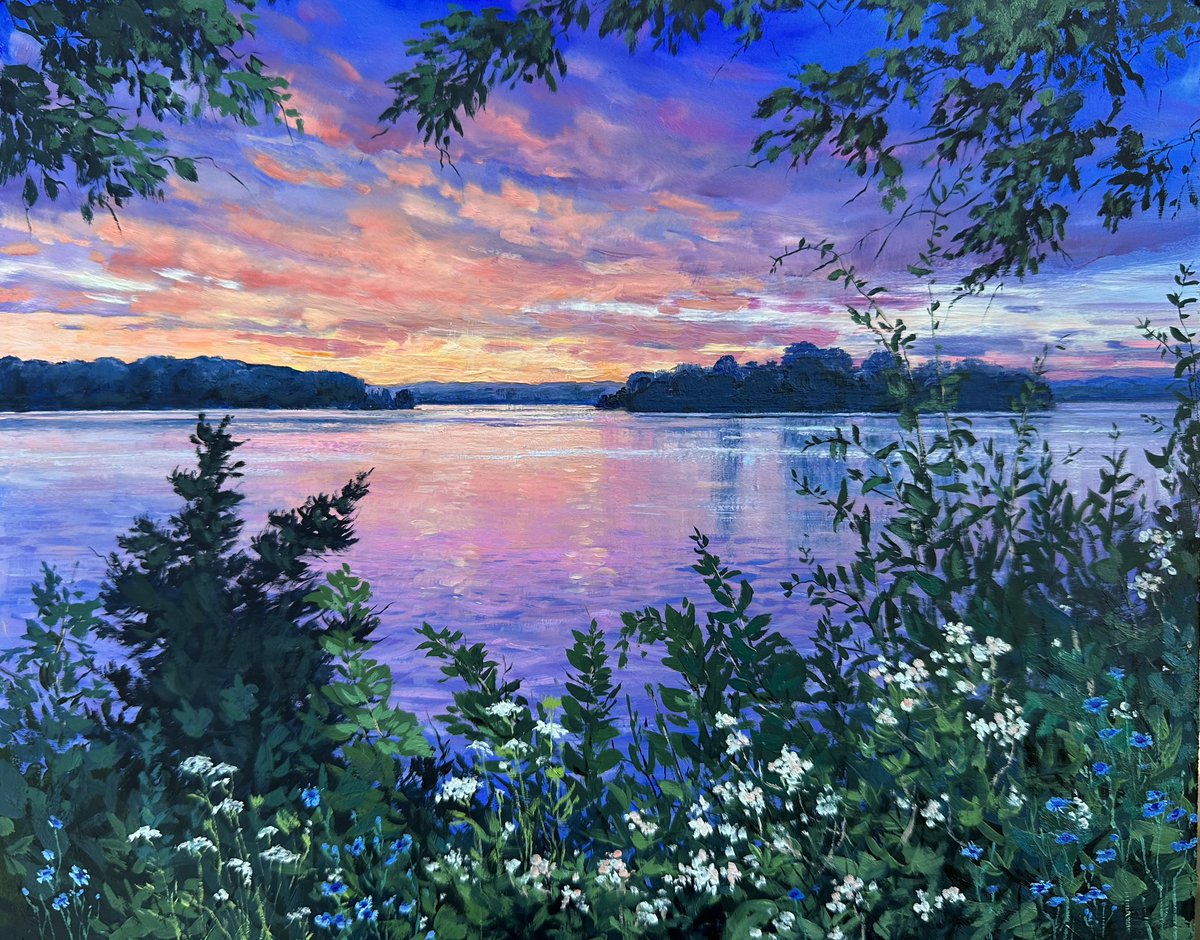 tagsalegirl's tweet photo. Dawn on Lake Pocotopaug 
East Hampton, CT
8x10” oil
available! https://t.co/bTKpjdLXdV